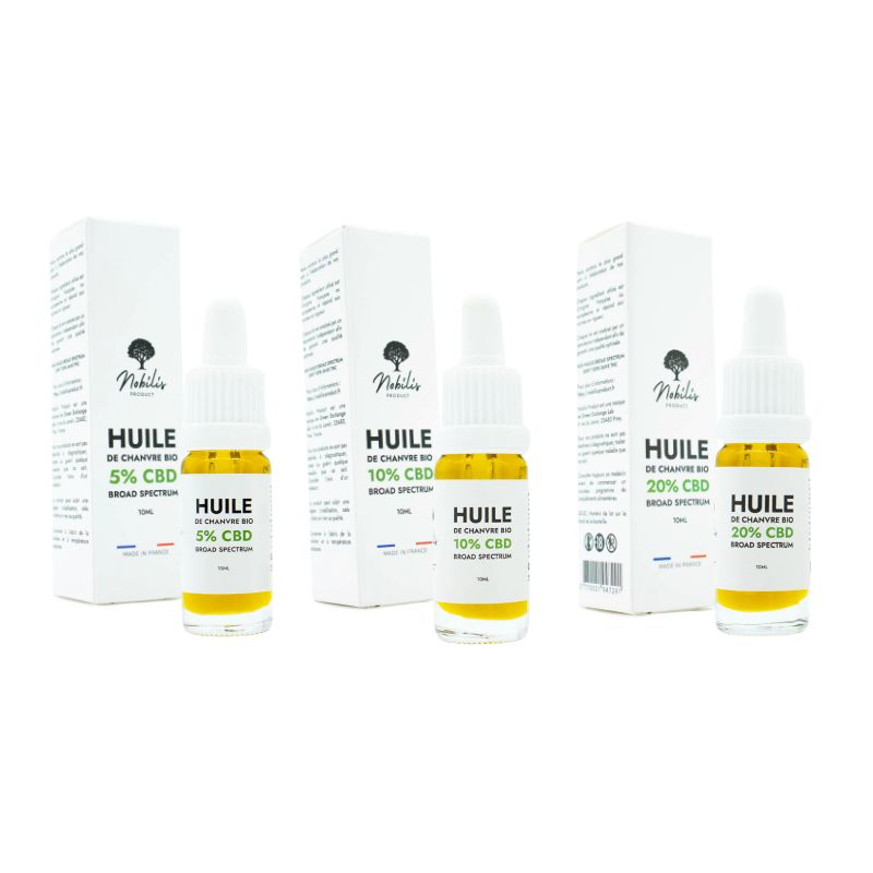 Huile CBD Broad Spectrum de 5%, 10% et 20%